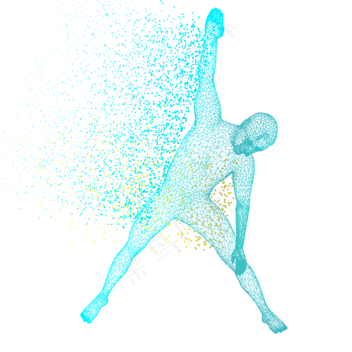 人体科技运动智能魔幻数据光点状,免抠元素
