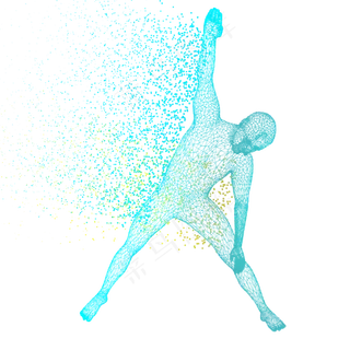人体科技运动智能魔幻数据光点状,免抠元素