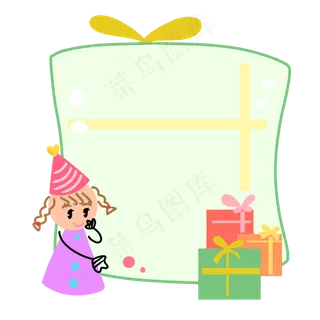 小女孩边框装饰