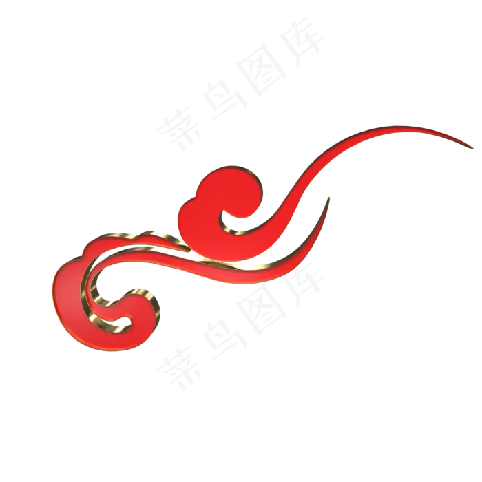 中国风红色金边祥云,免抠元素(2000X2000(DPI:72))psd模版下载