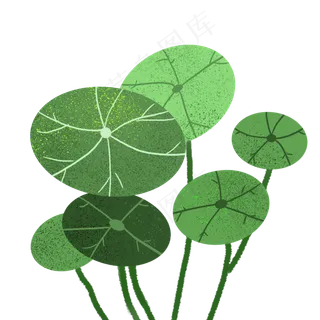 免扣荷叶卡通装饰素材