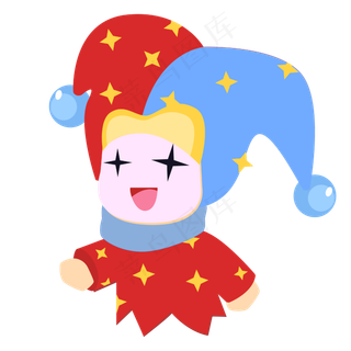 矢量免扣红蓝小丑