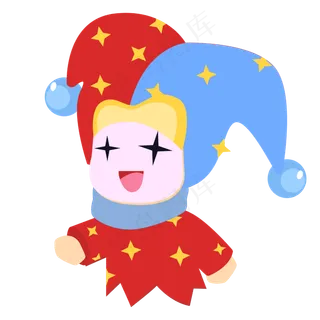 矢量免扣红蓝小丑