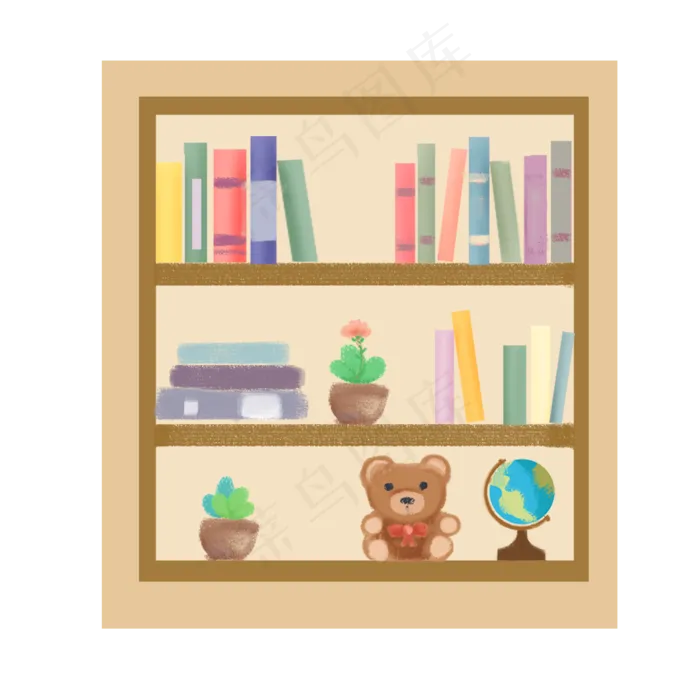 卧室书柜温馨的小柜子地球仪小花(2000X2000(DPI:300))psd模版下载