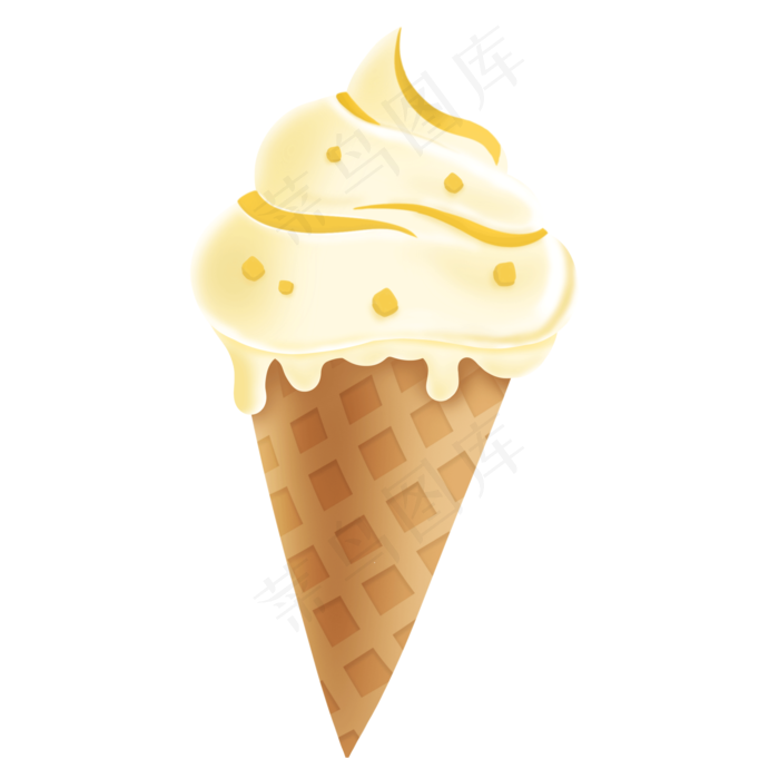 大暑蛋筒冰淇淋芒果味冷饮PNG