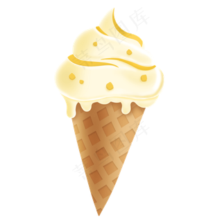 大暑蛋筒冰淇淋芒果味冷饮PNG