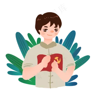 党建人物读党书人物设计元素商用