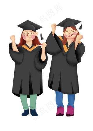 毕业季欢乐的女同学免扣元素