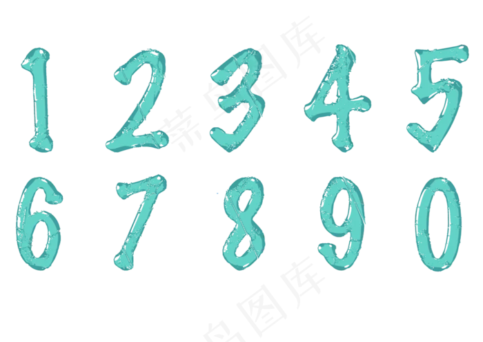 斑驳体手绘数字(3508X2480(DPI:300))psd模版下载