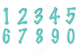 斑驳体手绘数字