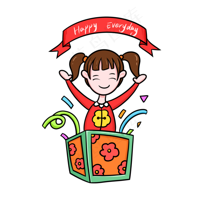 儿童节红色系卡通免扣