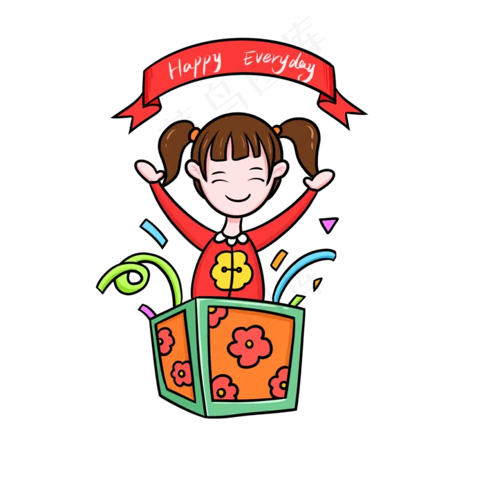 儿童节红色系卡通免扣(2000X2000(DPI:300))psd模版下载