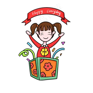 儿童节红色系卡通免扣