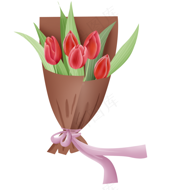 红色郁金香花束(2000X2158(DPI:299))psd模版下载