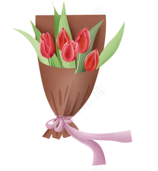 红色郁金香花束