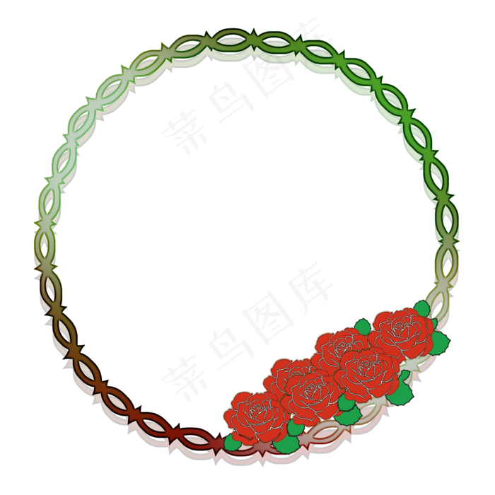 荆棘玫瑰边框PNG素材(2000X2000(DPI:300))psd模版下载