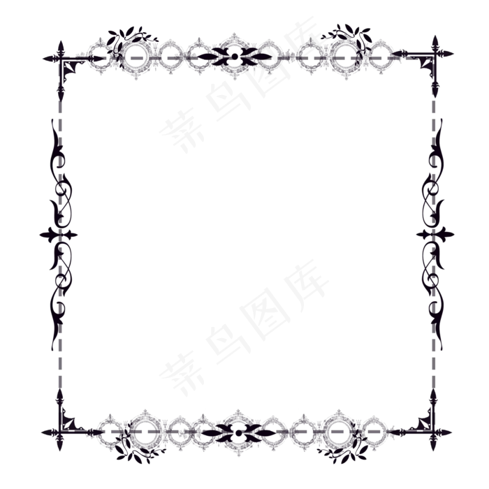 灰色花纹花边边框装饰,免抠元素(2000*2000px 300 dpi )psd模版下载