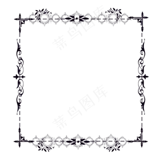 灰色花纹花边边框装饰,免抠元素