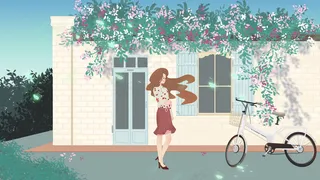 夏日出游蔷薇美女