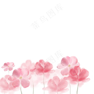 粉色水彩花枝