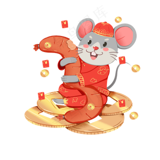 2020年鼠年大吉日历新春佳节元素,免抠元素