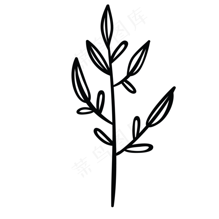 小叶子卡通树叶免抠