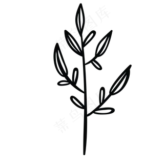 小叶子卡通树叶免抠