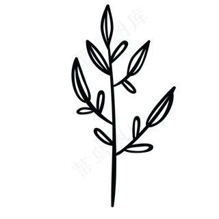 小叶子卡通树叶免抠