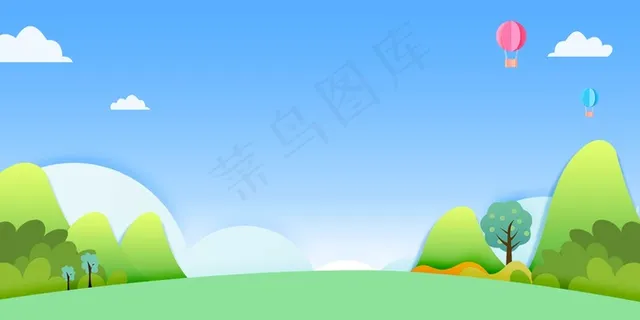低碳卡通手绘绿色banner