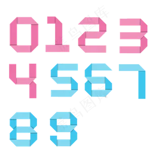 数字折纸效果数字