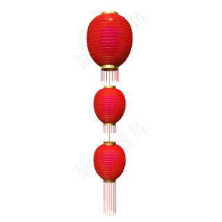 春节装饰长圆灯笼,免抠元素