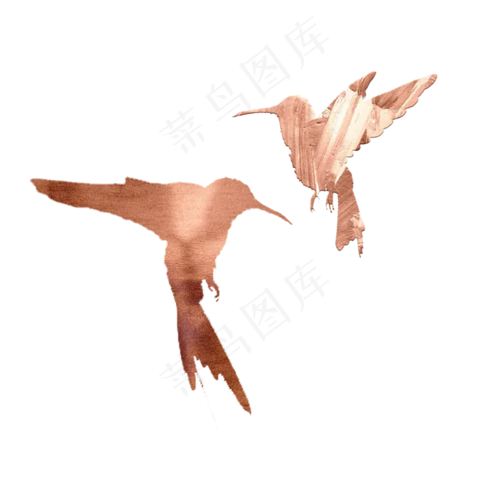 玫瑰金飞鸟鸟类装饰,免抠元素(2500*2500px 300 dpi )psd模版下载