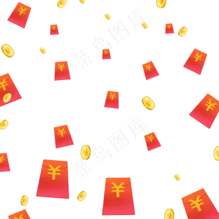 红包雨红包漂浮,免抠元素