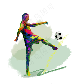 2018世界杯足球运动员激情绿茵水�,免抠元素