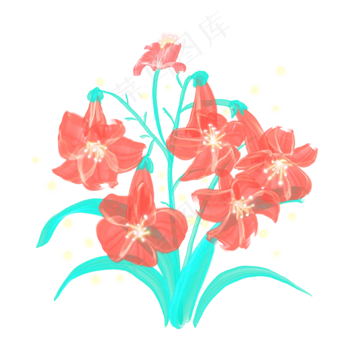 光感彩色荧光唯美花朵,免抠元素(2000X2000(DPI:300))psd模版下载
