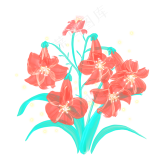 光感彩色荧光唯美花朵,免抠元素