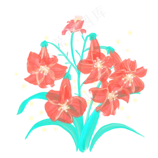 光感彩色荧光唯美花朵,免抠元素