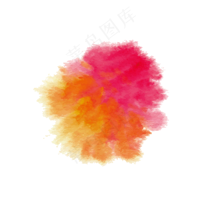 矢量粉色彩色水墨