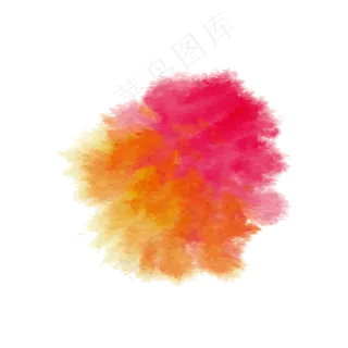矢量粉色彩色水墨