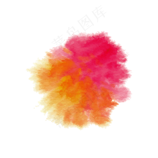 矢量粉色彩色水墨