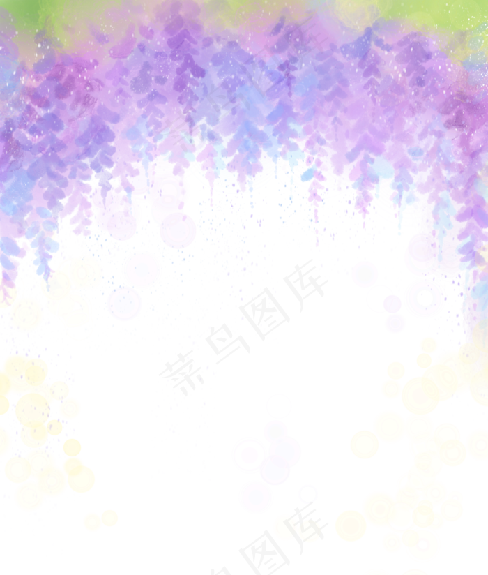 水彩清新紫藤花(2300X2706(DPI:300))psd模版下载