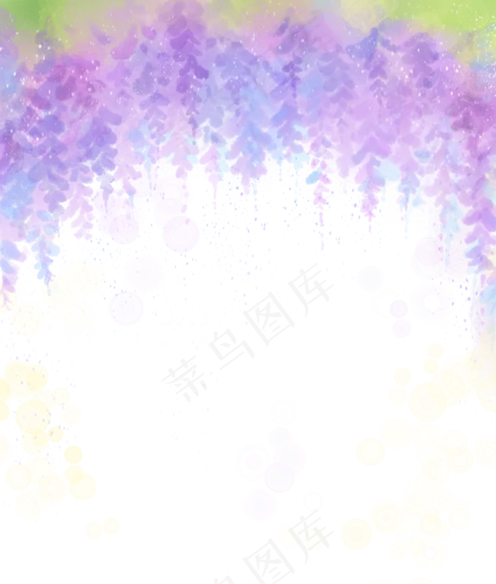 水彩清新紫藤花(2300X2706(DPI:300))psd模版下载