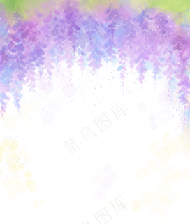 水彩清新紫藤花