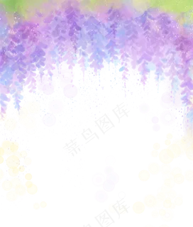 水彩清新紫藤花