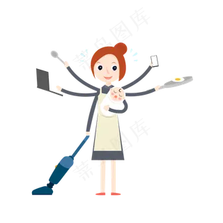 母亲节超人妈妈带孩子