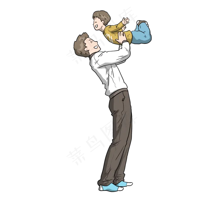 父亲节人物素材卡通手绘(2000X2000(DPI:300))psd模版下载