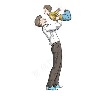 父亲节人物素材卡通手绘