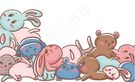 娃娃熊兔子玩偶,免抠元素