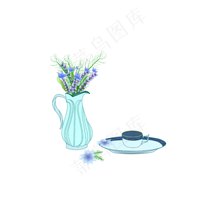 矢量卡通花束
