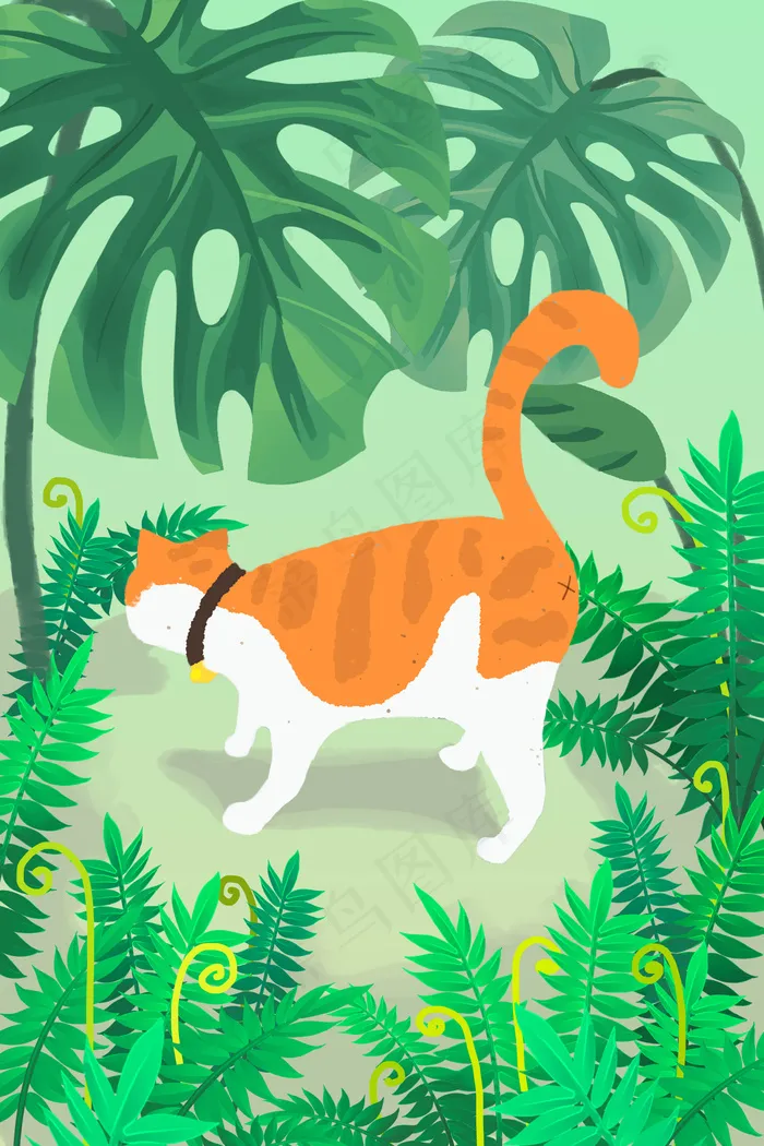 春天花园草丛里戏猫咪(3545X5315(DPI:762))psd模版下载